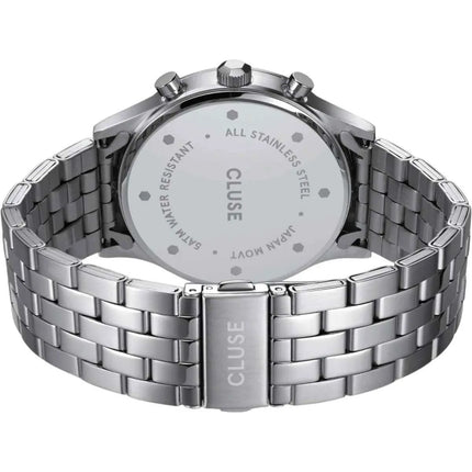 Ανδρικό Ρολόι CLUSE Anthéor Multifunction από Ασημί Ατσάλι με Μπλε Καντράν - CW21003