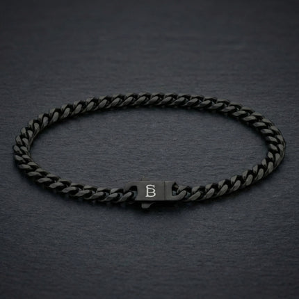 Ανδρικό STEEL & BARNETT Βραχιόλι με Αλυσίδα Link Chain από Μαύρο Ανοξείδωτο Ατσάλι - BEB/001