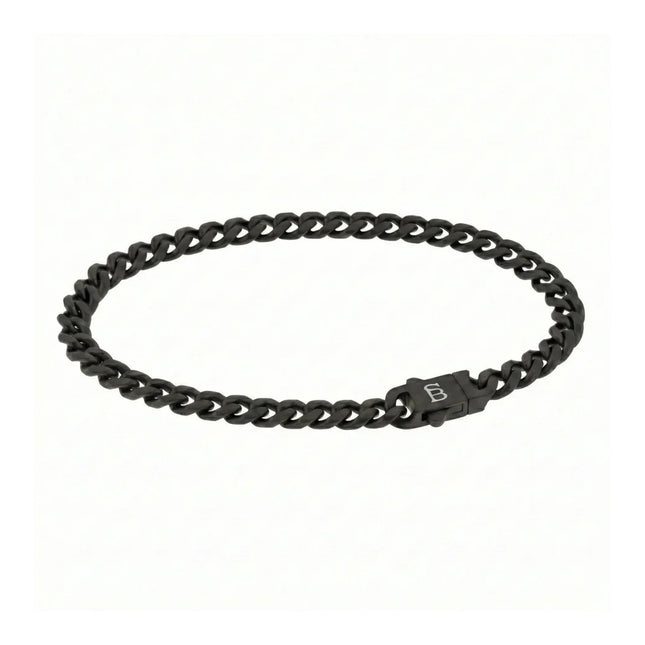 Ανδρικό STEEL & BARNETT Βραχιόλι με Αλυσίδα Link Chain από Μαύρο Ανοξείδωτο Ατσάλι - BEB/001