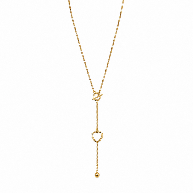 Tempo Mio Γυναικείο Κολιέ Γραβάτα Golden Drop Επίχρυσο PVD 18Κ από Ανοξείδωτο Ατσάλι-TMNG009