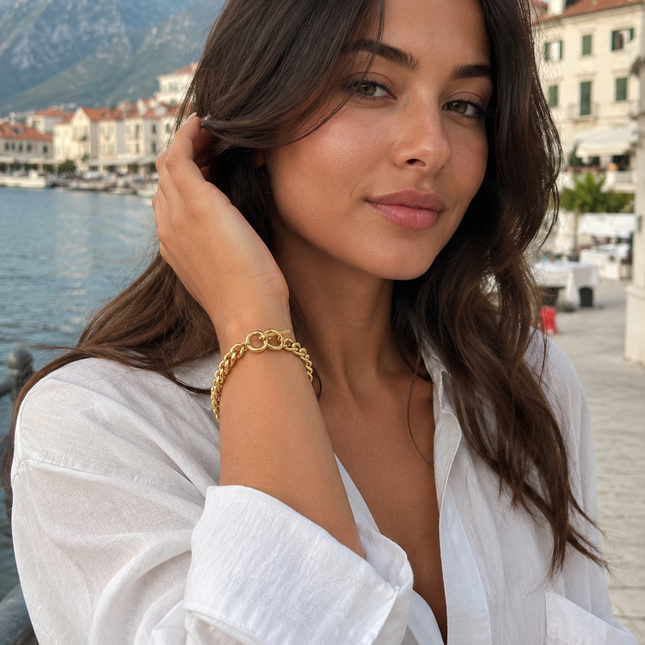 Tempo Mio Γυναικείο Βραχιόλι Street Glam, Επίχρυσο από Ανοξείδωτο Ατσάλι-TMBG007