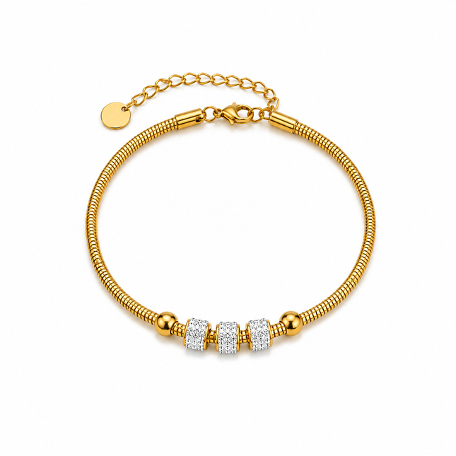 Tempo Mio Γυναικείο Βραχιόλι Glittering Snake από Ανοξείδωτο Ατσάλι-TMBG011