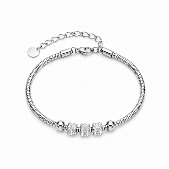 Tempo Mio Γυναικείο Βραχιόλι Silver Frost από Ανοξείδωτο Ατσάλι-TMBS004