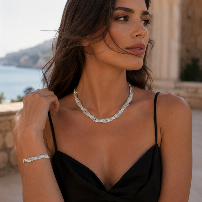 Tempo Mio Γυναικείο Metallic Fusion Set Κολιέ & Βραχιόλι από Ανοξείδωτο Ατσάλι - TMNS003-TMBS003