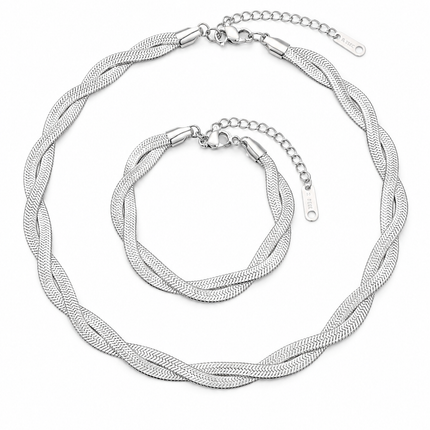Tempo Mio Γυναικείο Metallic Fusion Set Κολιέ & Βραχιόλι από Ανοξείδωτο Ατσάλι - TMNS003-TMBS003