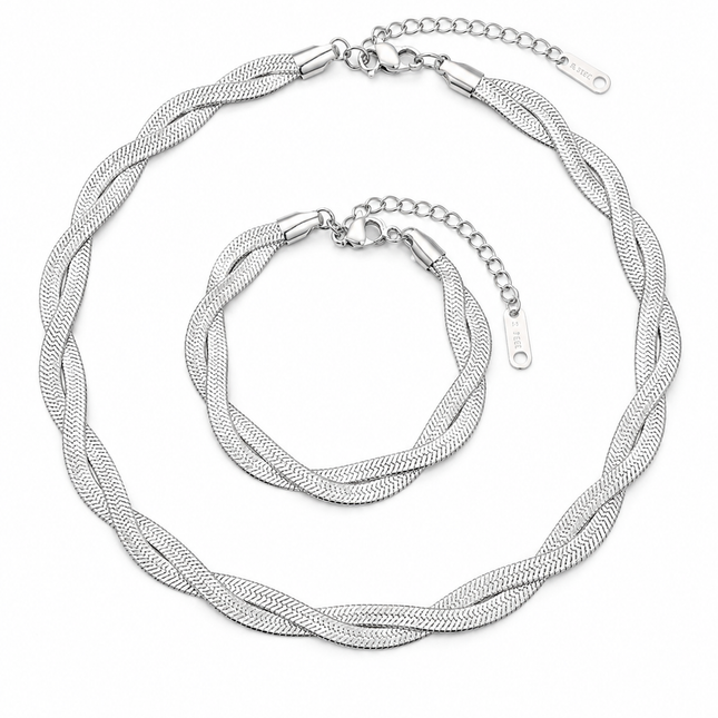 Tempo Mio Γυναικείο Metallic Fusion Set Κολιέ & Βραχιόλι από Ανοξείδωτο Ατσάλι - TMNS003-TMBS003