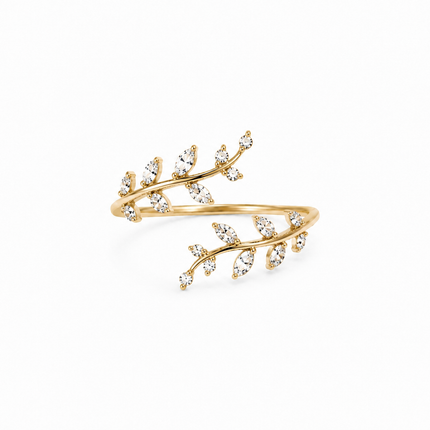 Tempo Mio Γυναικείο Δαχτυλίδι Golden Laurel από Ασήμι 925°- TMRG005