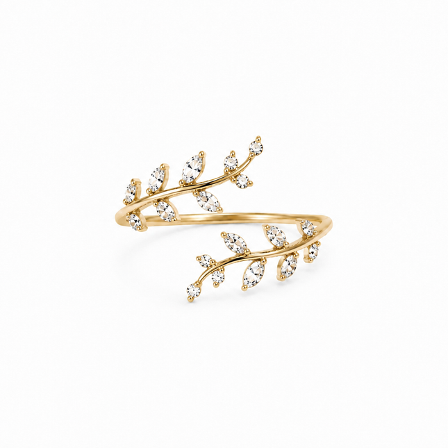 Tempo Mio Γυναικείο Δαχτυλίδι Golden Laurel από Ασήμι 925°- TMRG005