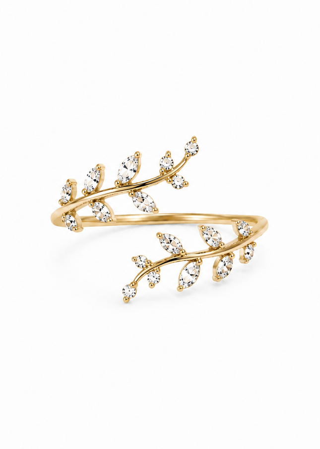 Tempo Mio Γυναικείο Δαχτυλίδι Golden Laurel από Ασήμι 925°- TMRG005